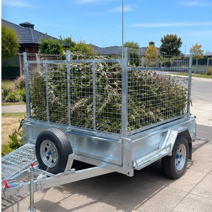 Green waste loaded into a trailer ready for removal
